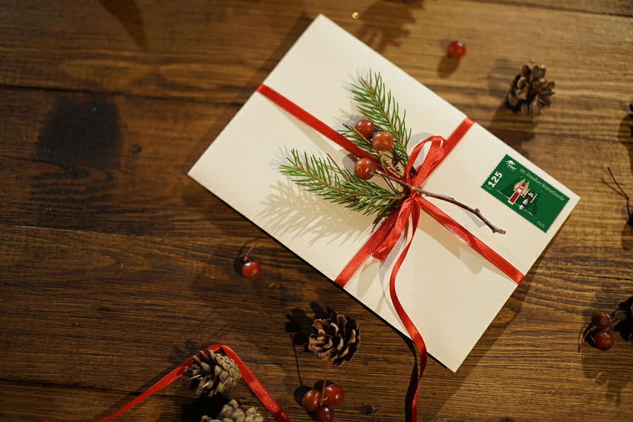 Sonderbriefmarke zum Striezelmarkt 2025.