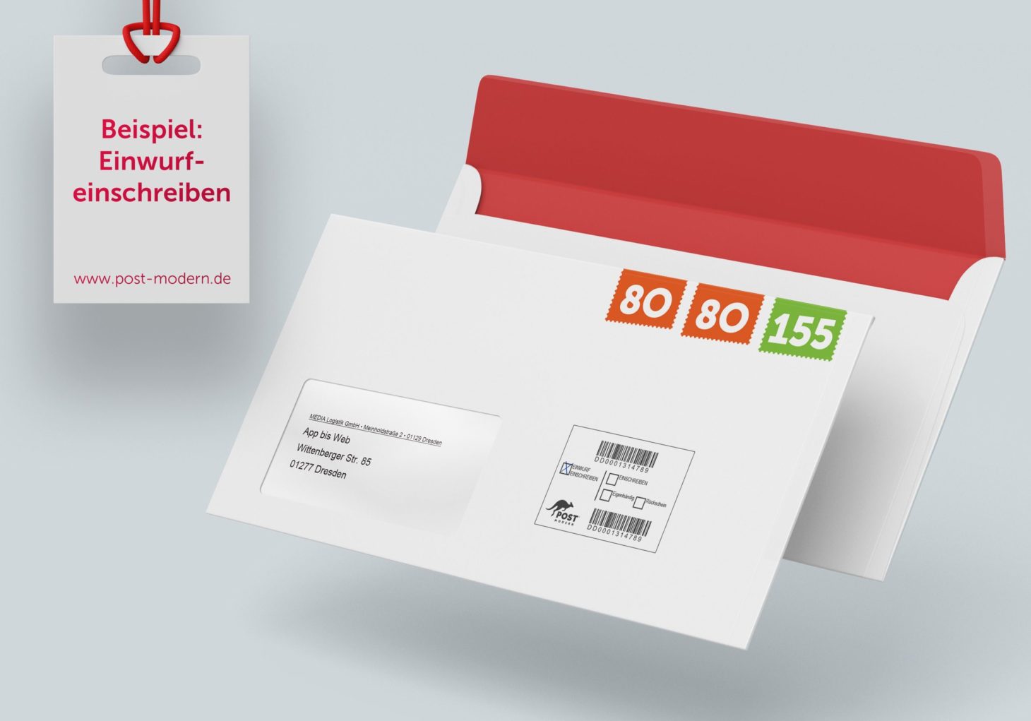 Einschreiben für Privatkunden PostModern